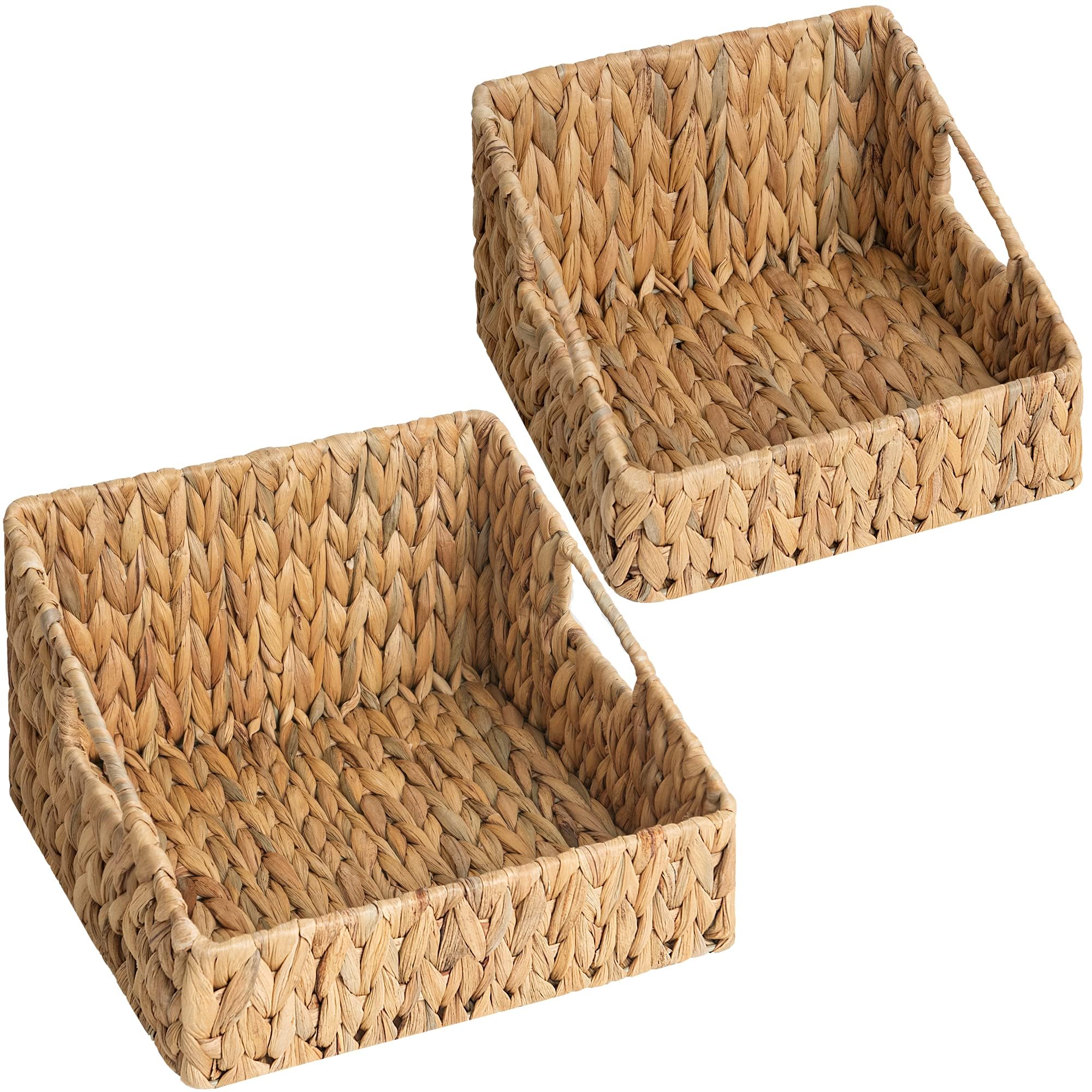 StorageWorks Wicker Baskets for Storage, Water Hyacinth Baskets with