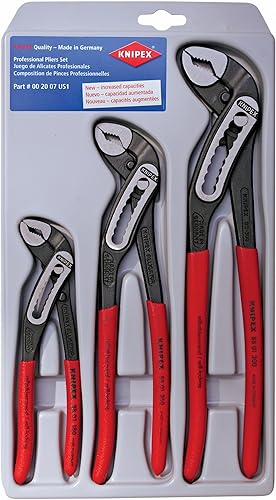 Miniatura 2 de KNIPEX Juego de alicates de cocodrilo (7, 10 y 12 pulgadas) + alicates KNIPEX Raptor (10 pulgadas), rojo