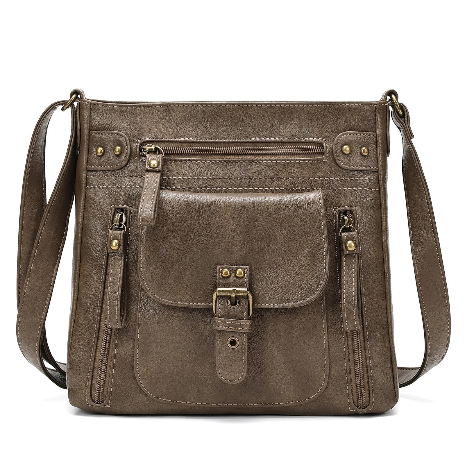 Crossbody Bags for Women, Multi Pocket Shoulder Bags, Medium PU Leather Cross Body Purses