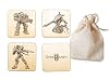 Starcraft 2 Coasters Set of 4 Terran Protoss Zerg Units Steam Gamer Fan Nerd Geek Gift Idea SC2 Gaming Drink Coasters 4 Coasters Bag