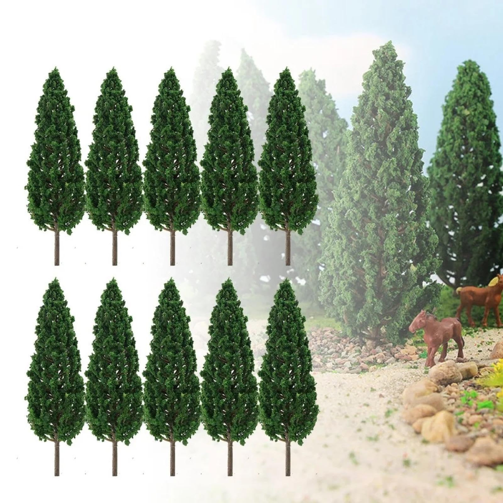 Alberi modellini ferroviari, 10 pezzi, 16 cm, modello 1:25, verde per layout ferroviario in scala O G
