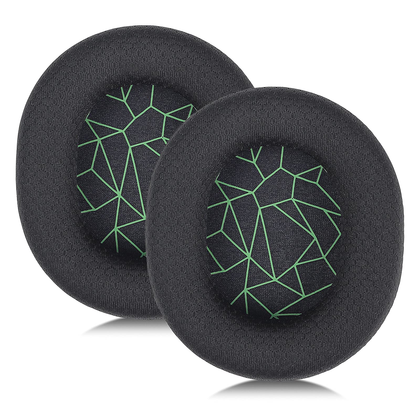 Sinowo Ear Pads Cushions Replacement for SteelSeries Arctis 1/Arctis 3/Arctis 5/Arctis 7/Arctis 9X/Arctis Pro/Arctis Prime Headset,Headphone Earpads(Green line in Black)