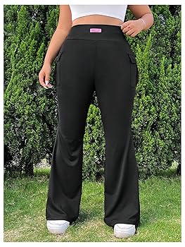 Amazon.com: WDIRARA Women's Plus Size Bell Bottom Flare Leg