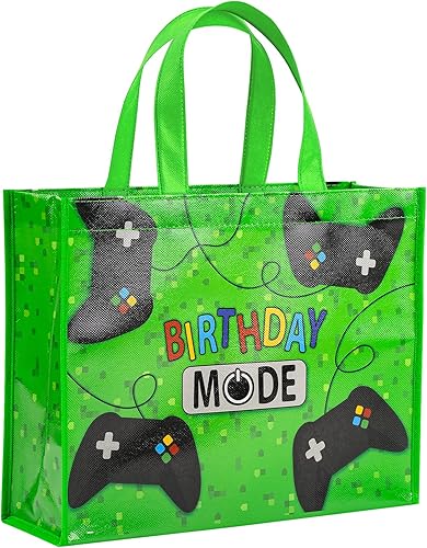 Miniatura 11 de Loveinside Bolsas de regalo medianas recicladas con asas, bolsa de regalo reutilizable para fiestas de cumpleaños para niños, bolsa de compras -