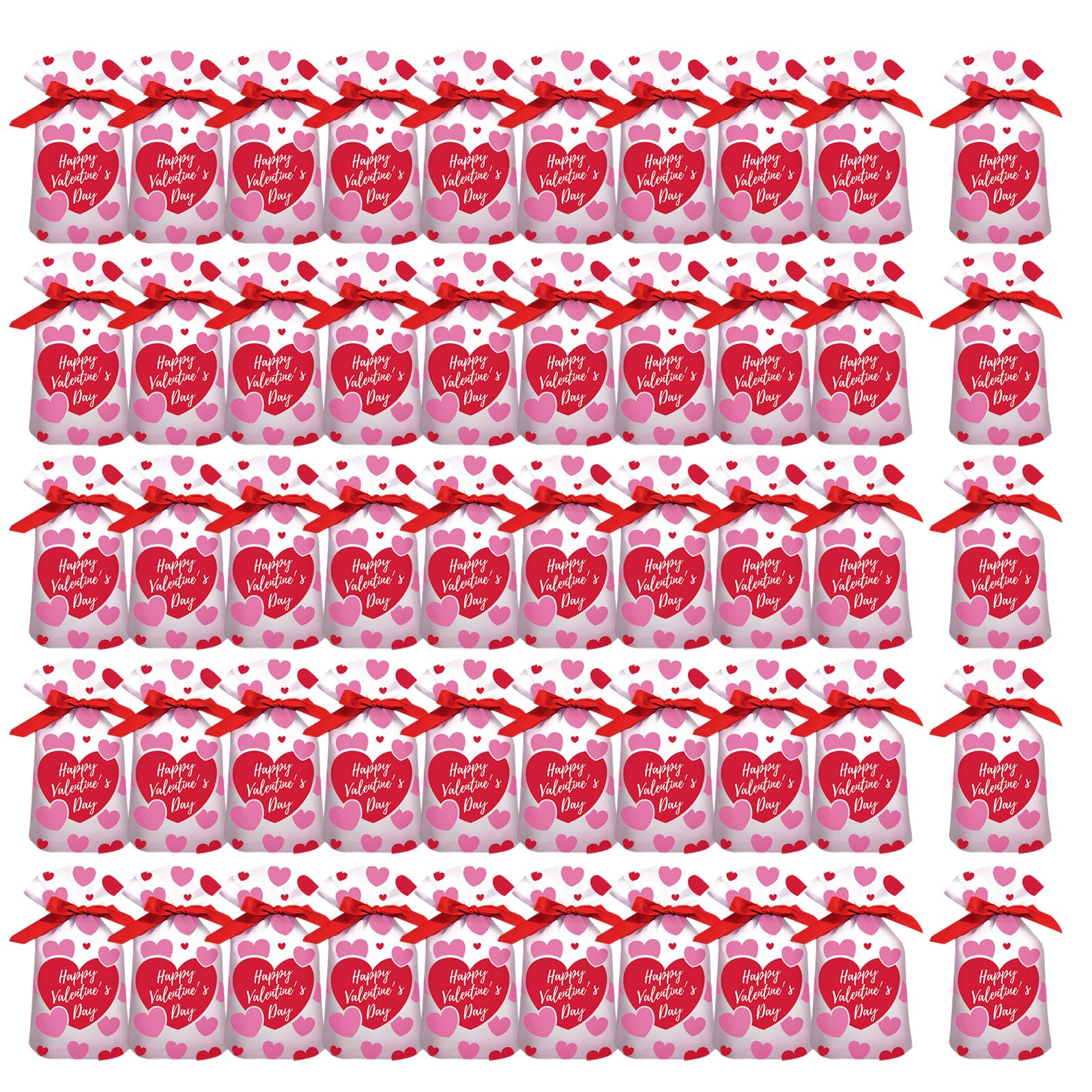 Tsophreniq D 50Pcs Valentines Ay Heart Esigns Rawstring Bags Packaging Pouches For Gifts An Party Treats Soft Ribbon Materials Party Ecoration