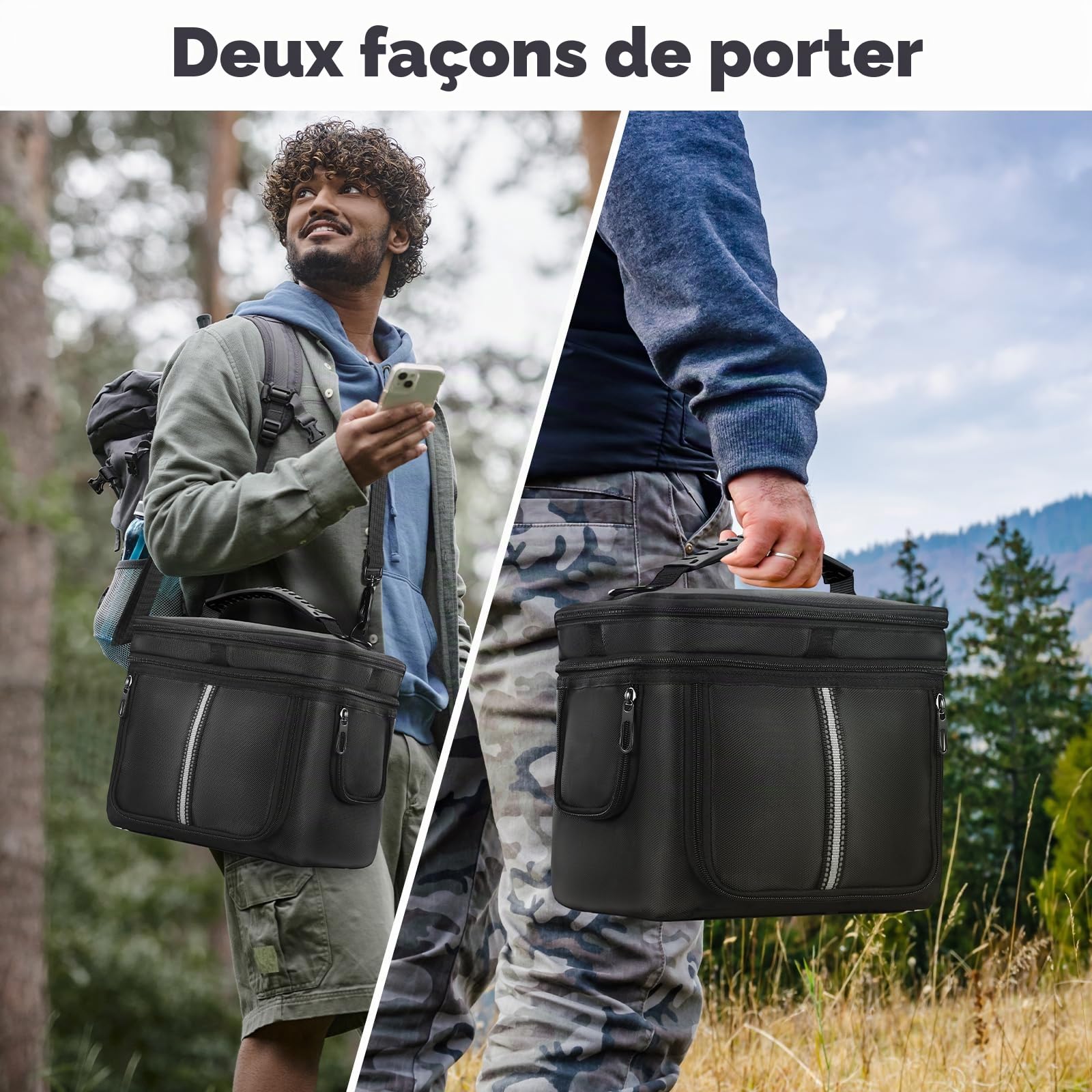Étui de transport compatible avec générateur solaire BLUETTI EB3A, Elite 30 V2, sac de rangement de voyage extérieur avec poches à deux couches pour câble de charge et accessoires