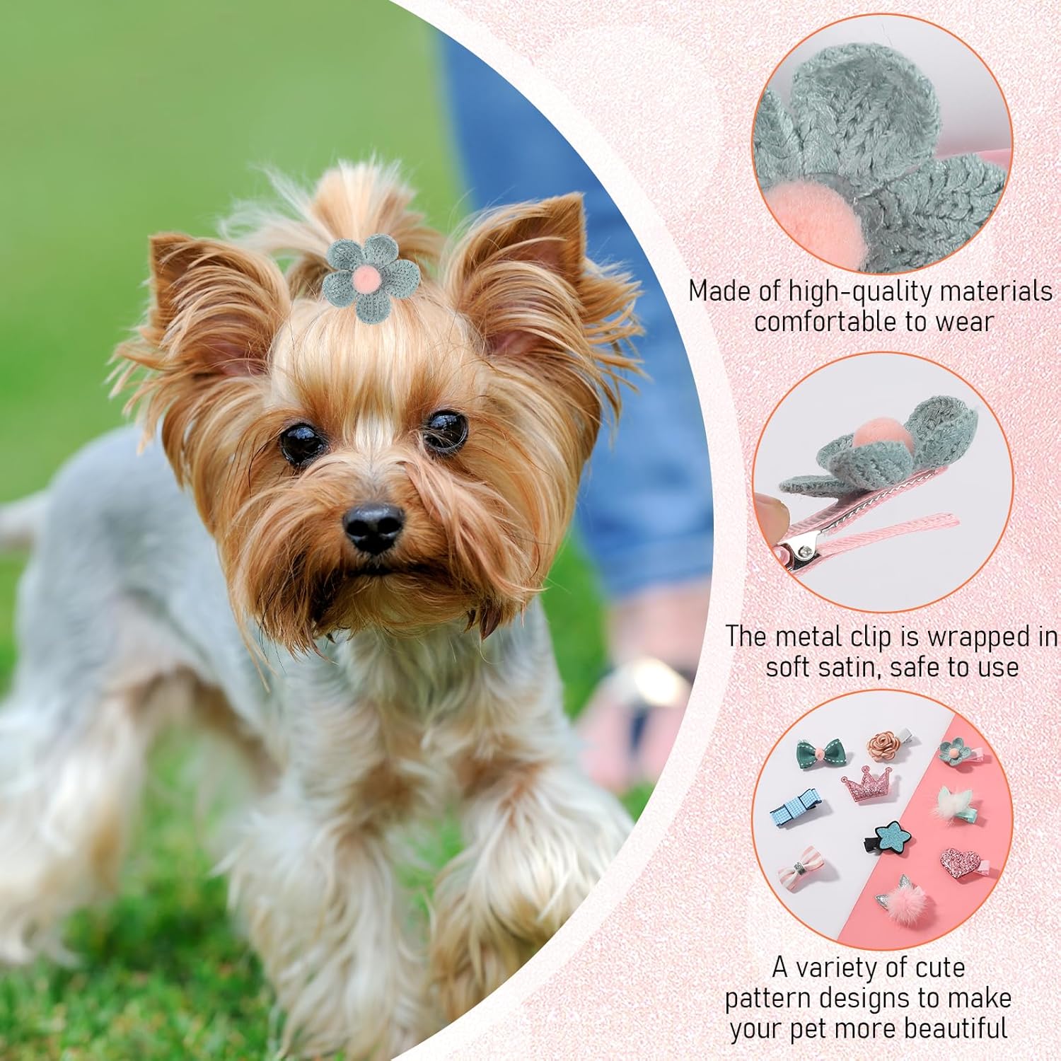 10 Pcs Small Dog Hair Clips Dog Hair Bows Puppy Hair Pins Pet Hair Accessories Puppy Crown Accessories 8