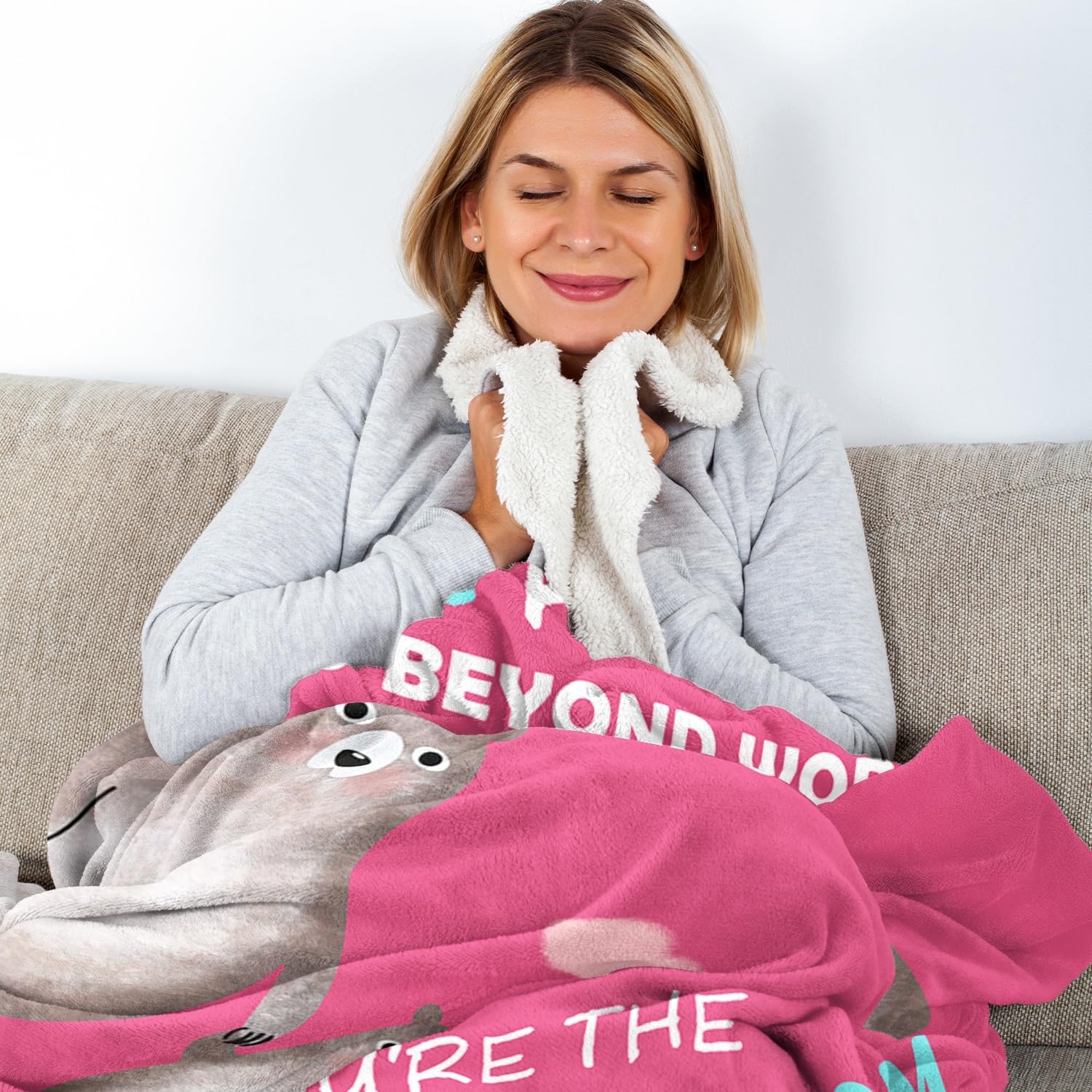 Gifts for Mom Birthday Valentines Day - You're the Beary Best Mom Blanket - Funny Mothers Day Christmas Birthday Gifts for Moms from Daughters Son - Present for New Moms - Mama Bear Blanket 50"X60" - Image 3