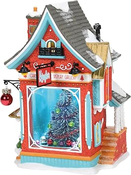 Department 56 North Pole Village Kringles Christmas Tree Display Gallery Lit Building, 7.28 Inch, Multicolor