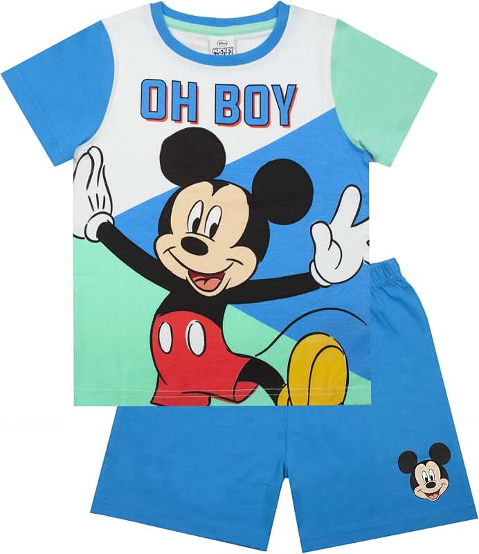 Mickey Mouse Design Baby Bo Sleeveless Shirt Pajama