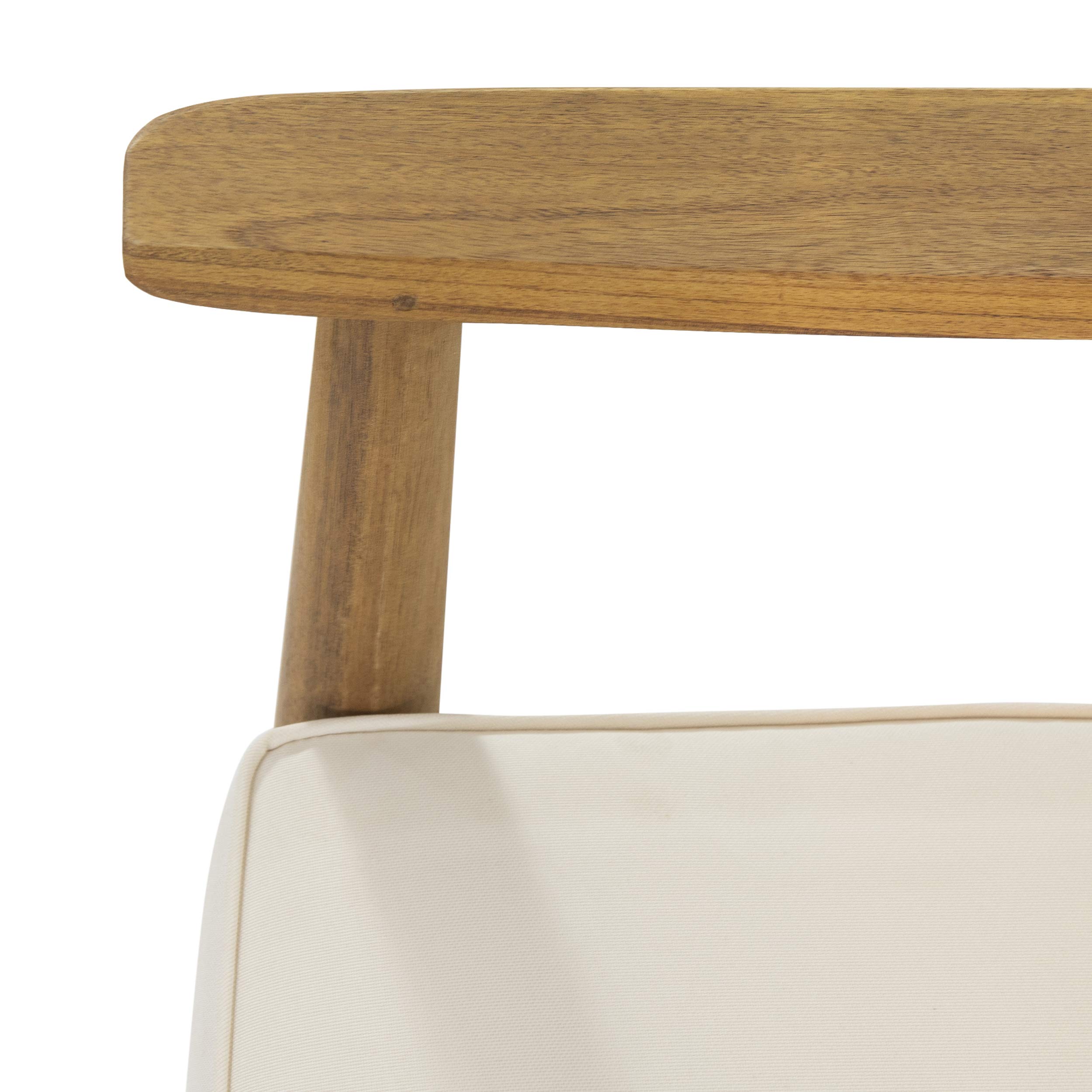 Felix - Silla de club de madera de acacia para exteriores (juego de 2), acabado de teca, beige 5