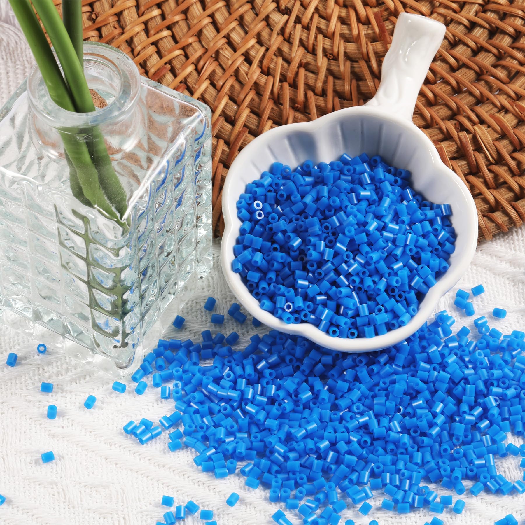 10000Pcs Loose Mini Fuse Beads 2.6mm Bulk Refill Kit Stress Relief Pixel Art 3D Craft Melting Beads for DIY Decor Crafts Creative Handmade Projects (Royal Blue) - Image 4