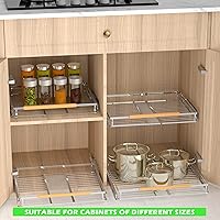 Vista 7 de Expandable Pull Out Drawer Cabinet Organizers, Heavy Duty Slide Out Storage Shelf for Home Kitchen Pantry Cupboard Pots Pans, Adjustable Width from