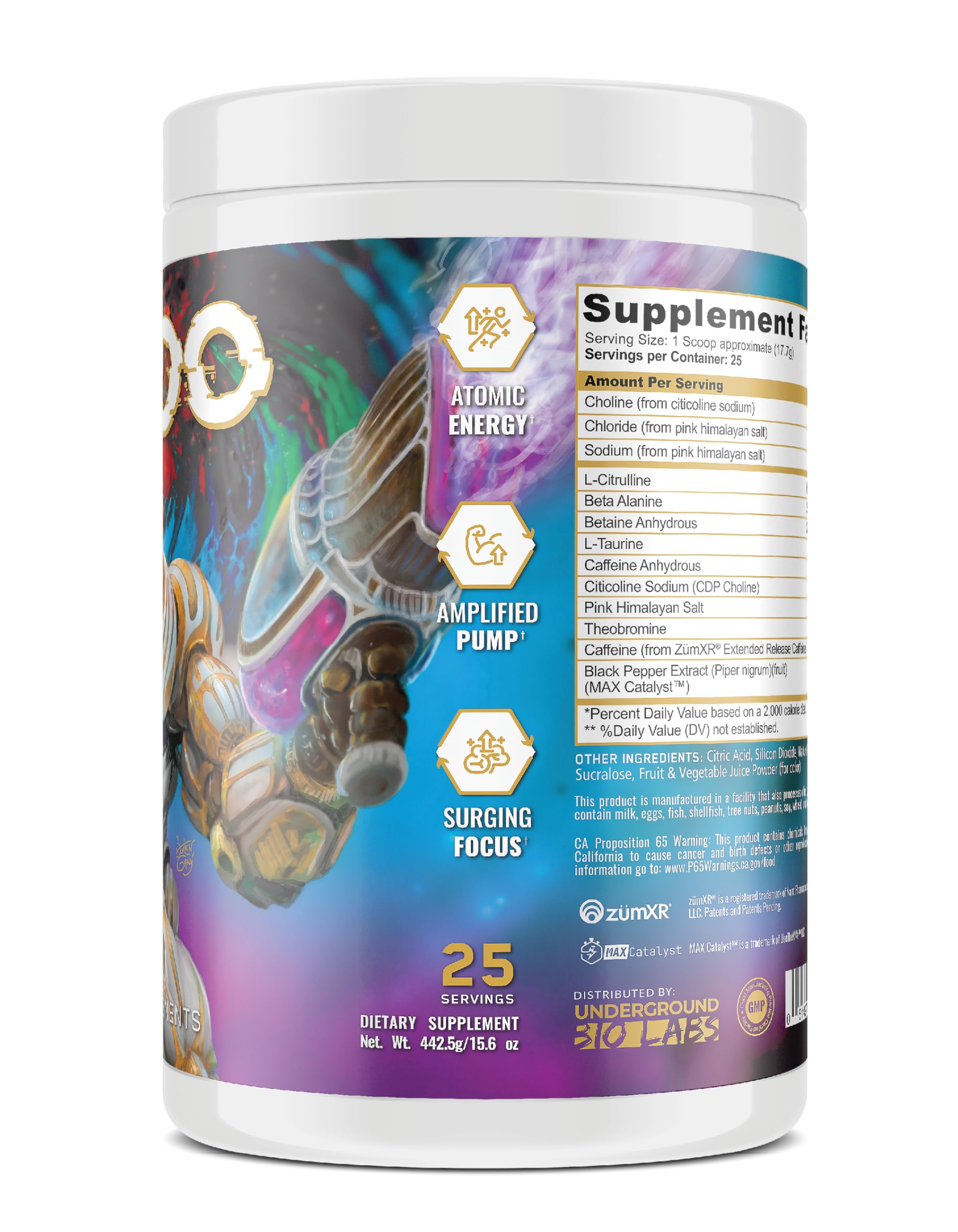 Underground Bio Labs Panda Supps: Pando Pre-Workout | 400mg Fast and Extended Release Caffeine | 6G L-Citrulline for Maximum Pumps and Endurance | 25 Servings (Berry Lime Reactor) — Amazon image 4