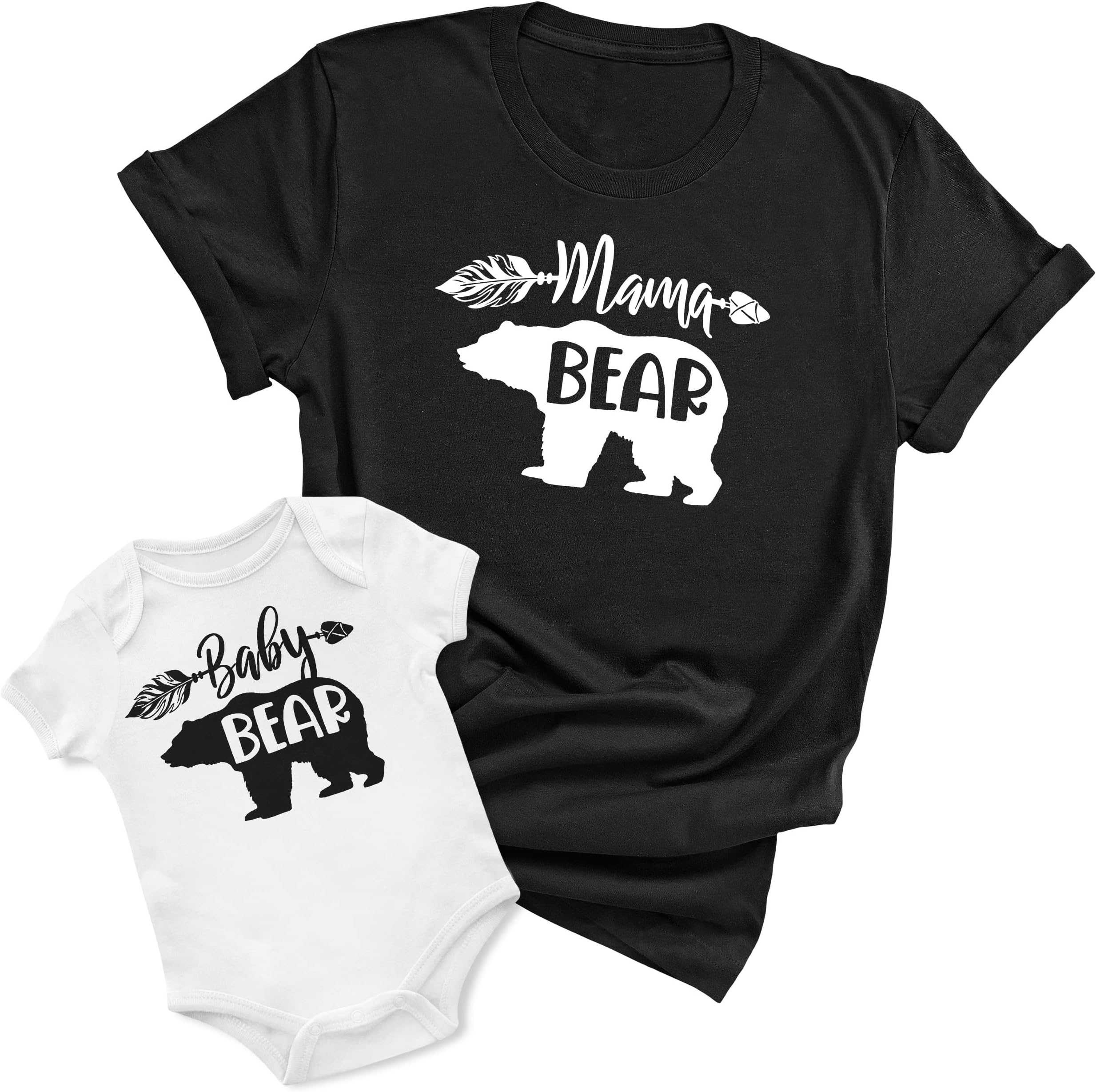 Purple Print HouseMatching Mama Bear and Baby Bear T Shirt and Babygrow Set Mum Son Daughter Boys Girls Womens Baby Vest