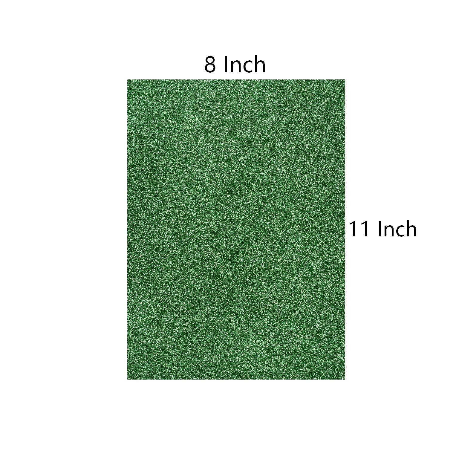 YZH Crafts Glitter Cardstock Paper, No-Shed Shimmer Glitter Papers, Cut Craft and DIY Projects Card stock, Sparkly Paper for Card Making, 8.27 x 11.69 Inch, A4 Size, 10 Sheets (Green)