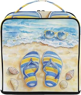 Standing Makeup Bag Themed Striped Flip Travel Toiletry Bag | Top Handle, Multi-compartment, Trolley Sleeve, Adjustable Dividers, Large Capacity,Colorful Print