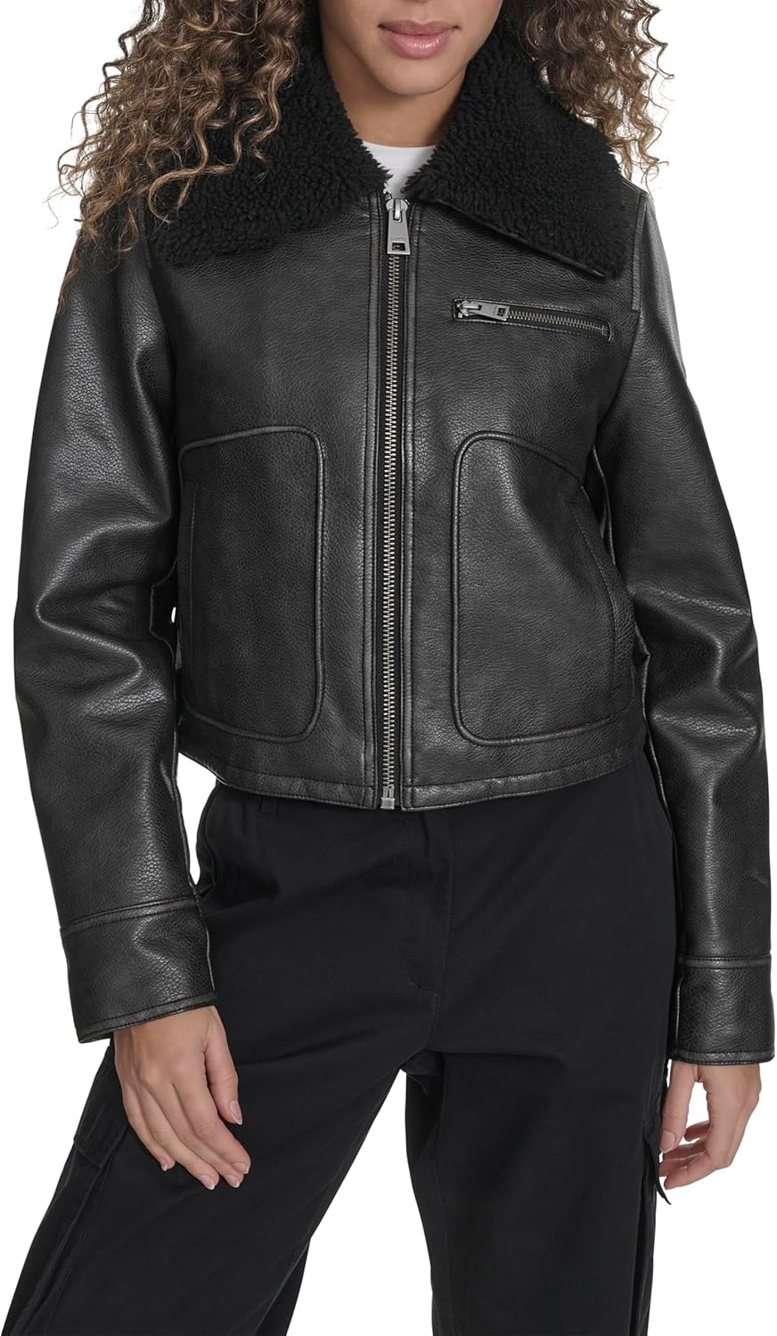 Levi's Women's Faux Leather Aviator Jacket