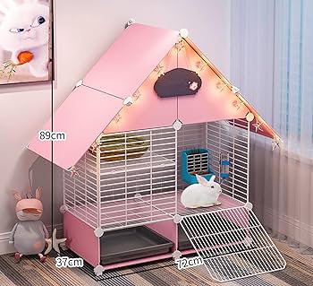 ウサギ　動物ケージ72 ピンク　新品 Amazon | うさぎケージ 大型 小動物ケージ ペットケージ 小屋