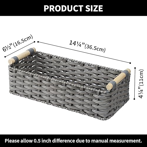 Miniatura 4 de GRANNY SAYS Cestas de mimbre para almacenamiento, cestas de mimbre para estantes, cesta de inodoro, cesta de tanque de inodoro impermeable, cesta de