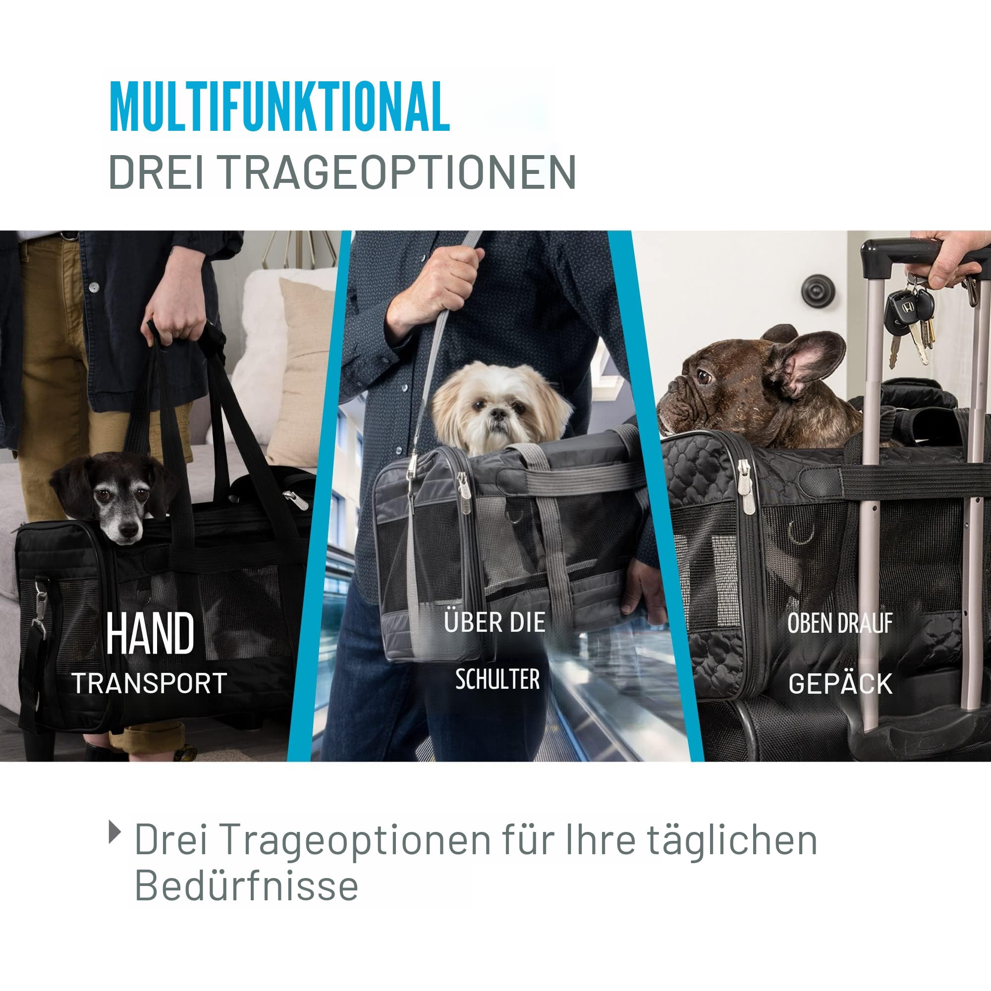Sherpa Tragetasche für Haustiere, Schwarz
