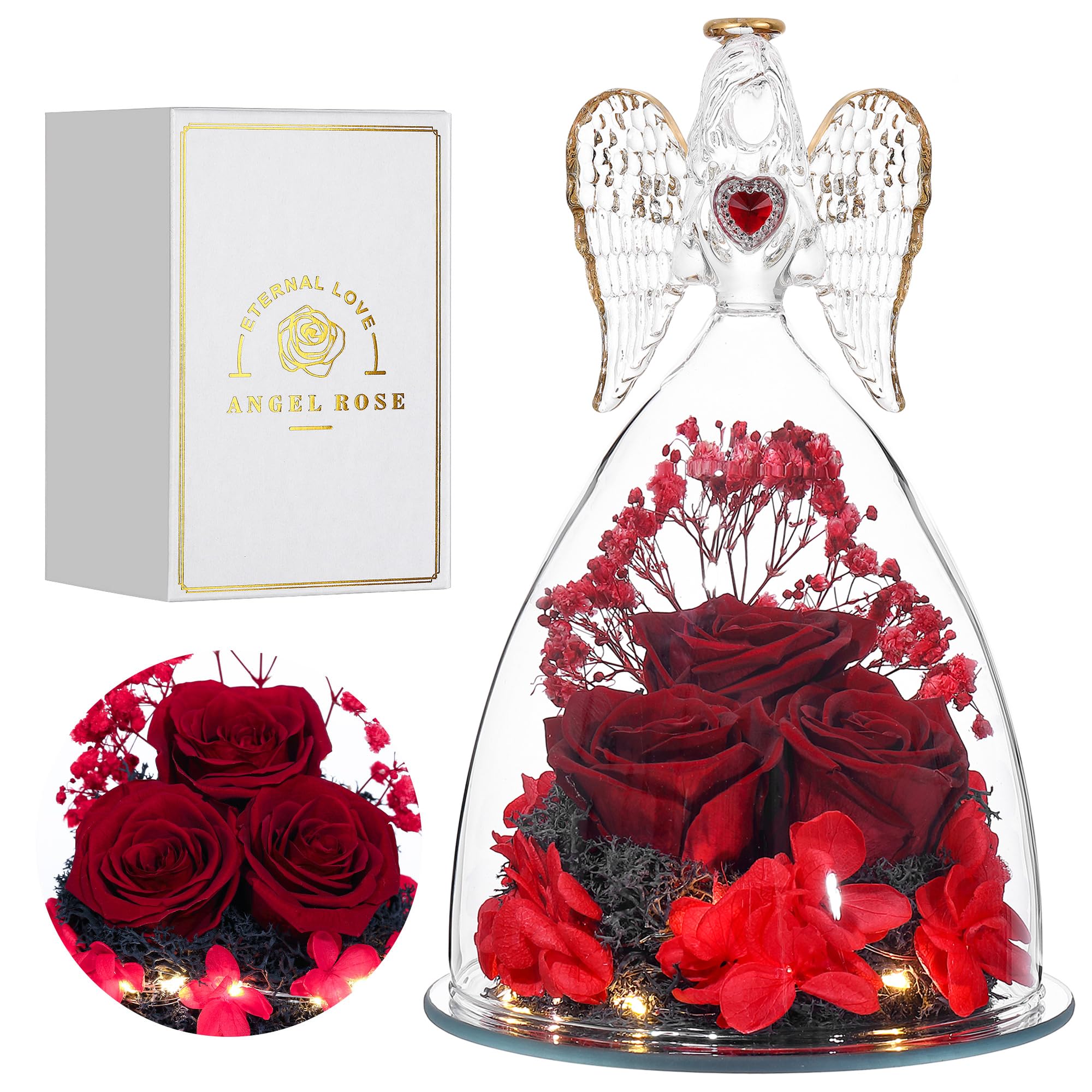 Rosa Conservata Eterna In Vetro | Regalo Per Donne, Mamma, Fidanzata | San Valentino, Compleanno