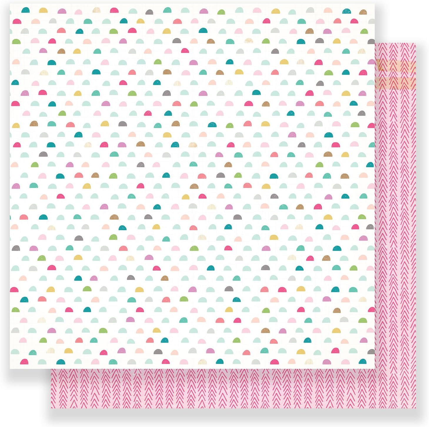 American Crafts Crate Snow & Cocoa 25 Pack of 12 x 12 Inch Patterned Paper Rosy Cheeks, 12-x-12-Inch