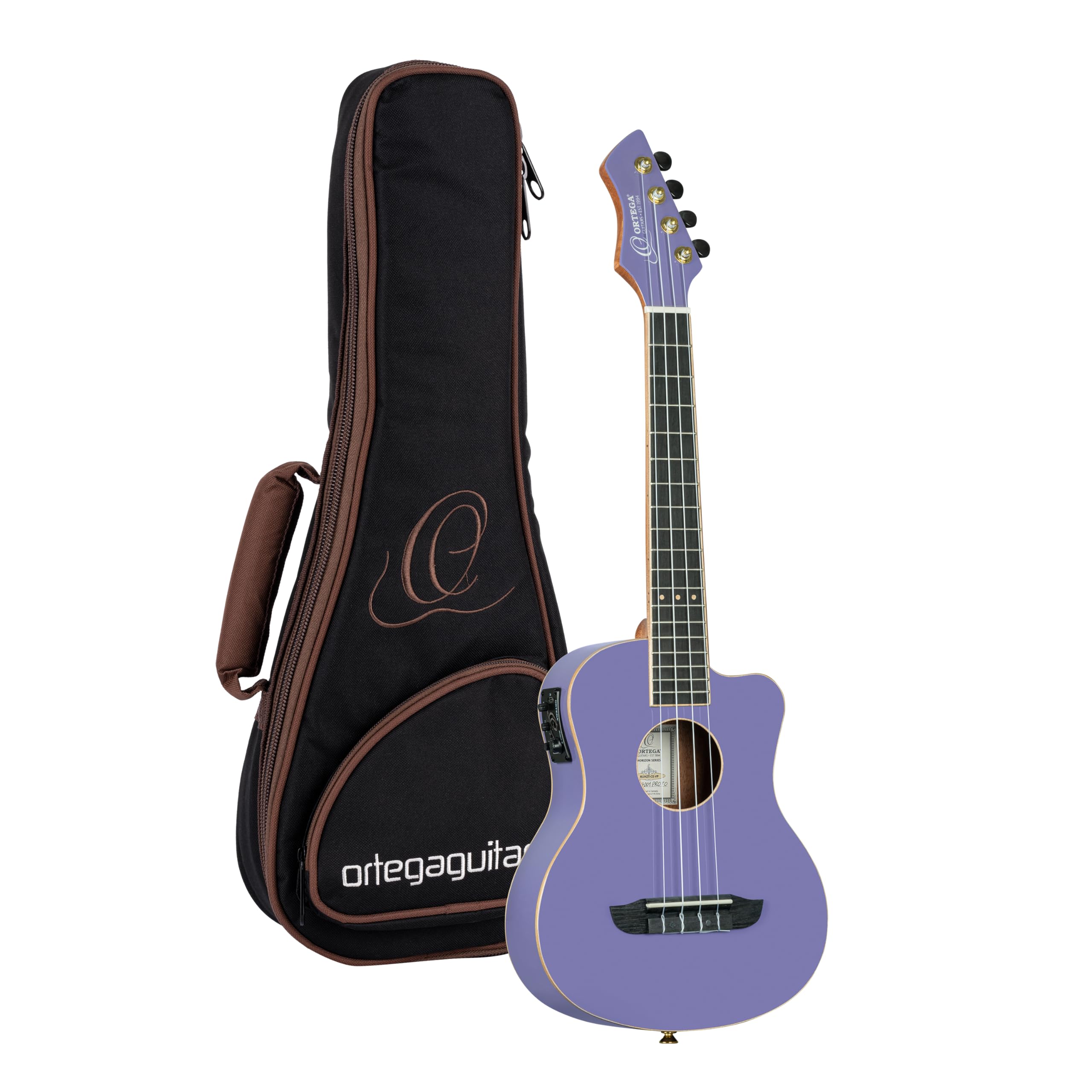 Ortega Guitars Ukulele Tenore Elettro-Acustico – Horizon Series – Gig Bag Inclusa – Cedro / Okoume, Purple (RUHZT-CE-VP)
