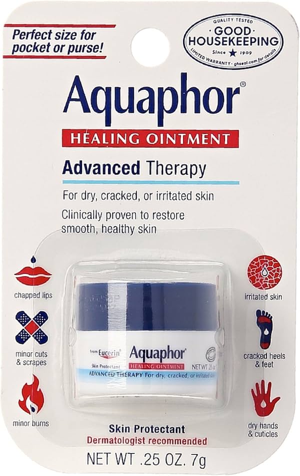 Ungüento Curativo Aquaphor de Terapia Avanzada Protector de Piel 0.25 onzas (Paquete de 4) Calmante 0.25 Onzas