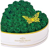 Vista 21 de Eterfield 27 flores para siempre en caja con forma de corazón, rosas preservadas que duran un año, flores preservadas, regalos de cumpleaños