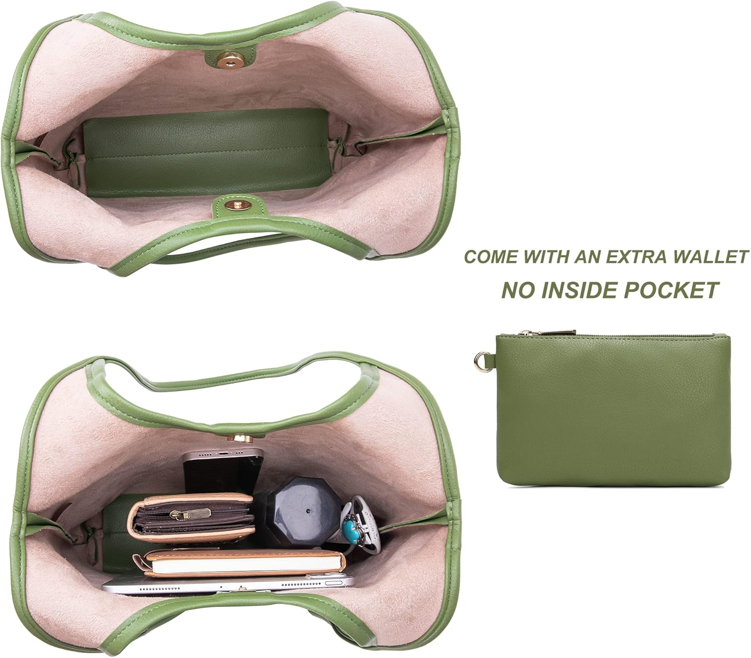 Montana West Slouchy Hobo Bags for Women Soft Designer Shoulder Purses Ladies Top Handle Handbag - Image 5