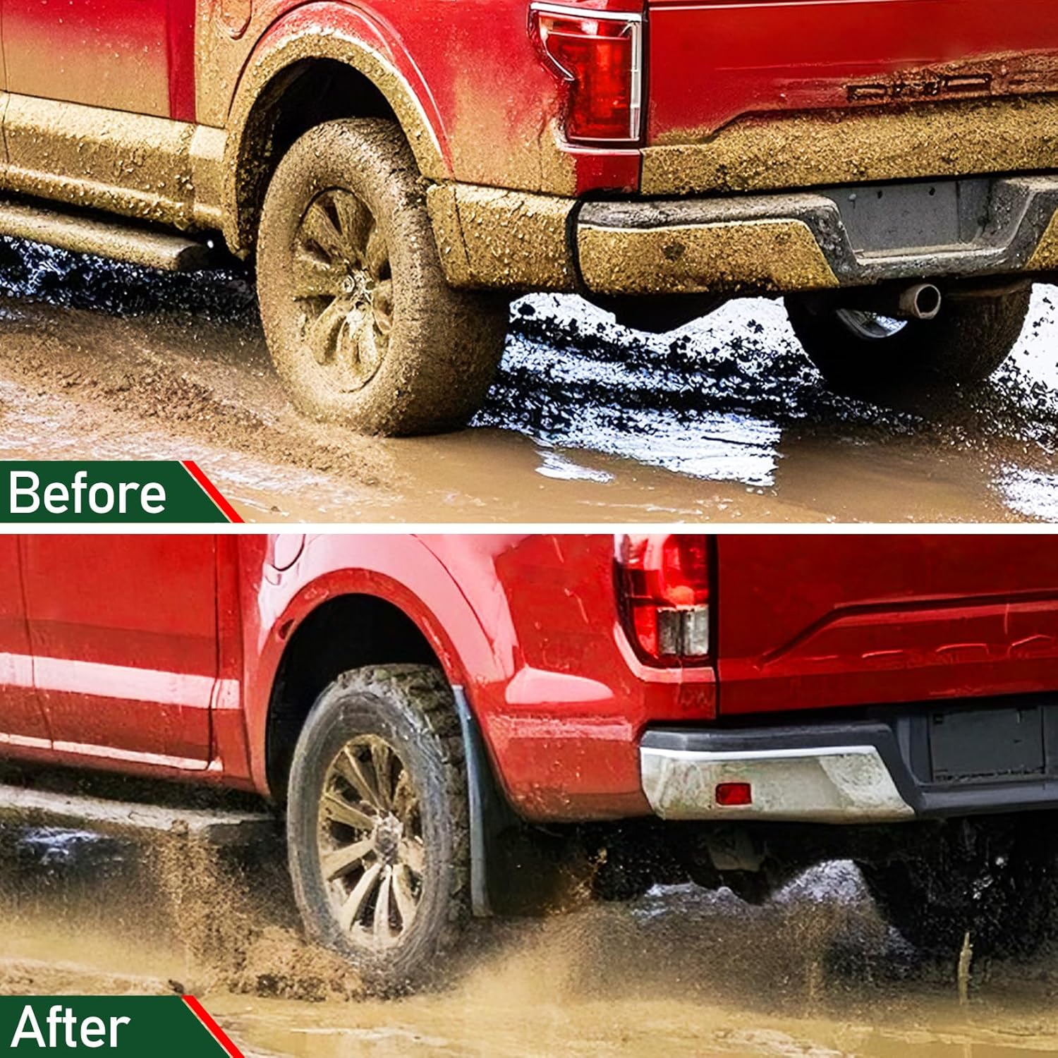 Mud Flaps for Ford F150 2021-2026,4 PCS Front Rear Splash Guard Fender Compatible with F-150 2022 2023 2024 2025 Exterior Accessories,All Weather No Drilling Required Tire Protector Mudguard