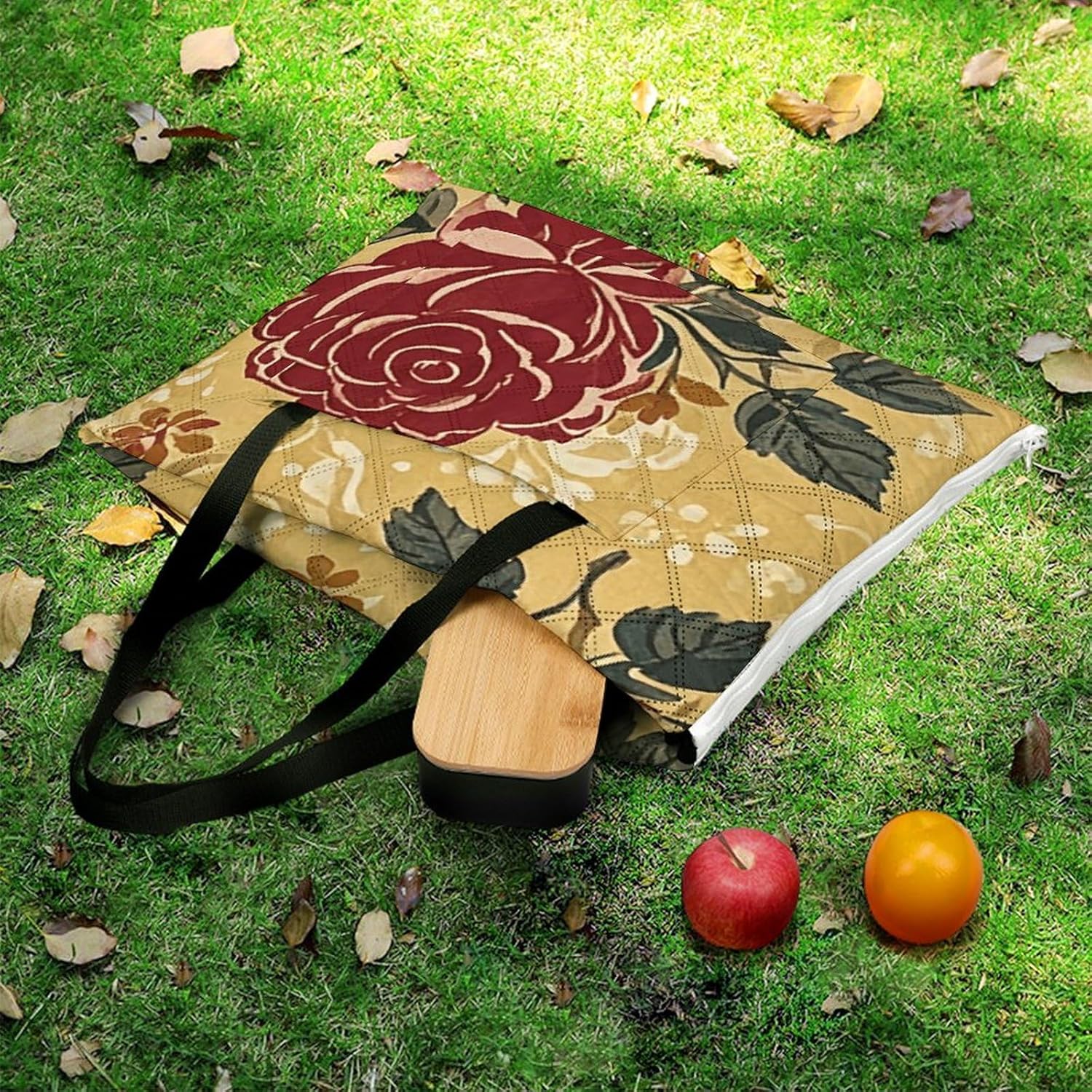 Picnic Blanket Outdoor Camping Blanket Foldable Victorian Rose Pattern Beach Blanket for 4-6 Adults Picnic Mat Extra Large Park Blanke Quick Drying Beach Mat for Camping Lawn