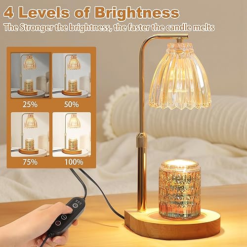 Miniatura 3 de AIFEI Lámpara calentadora de velas con temporizador, lámpara eléctrica para velas con 2 bombillas, altura ajustable, regulable, calentador de velas