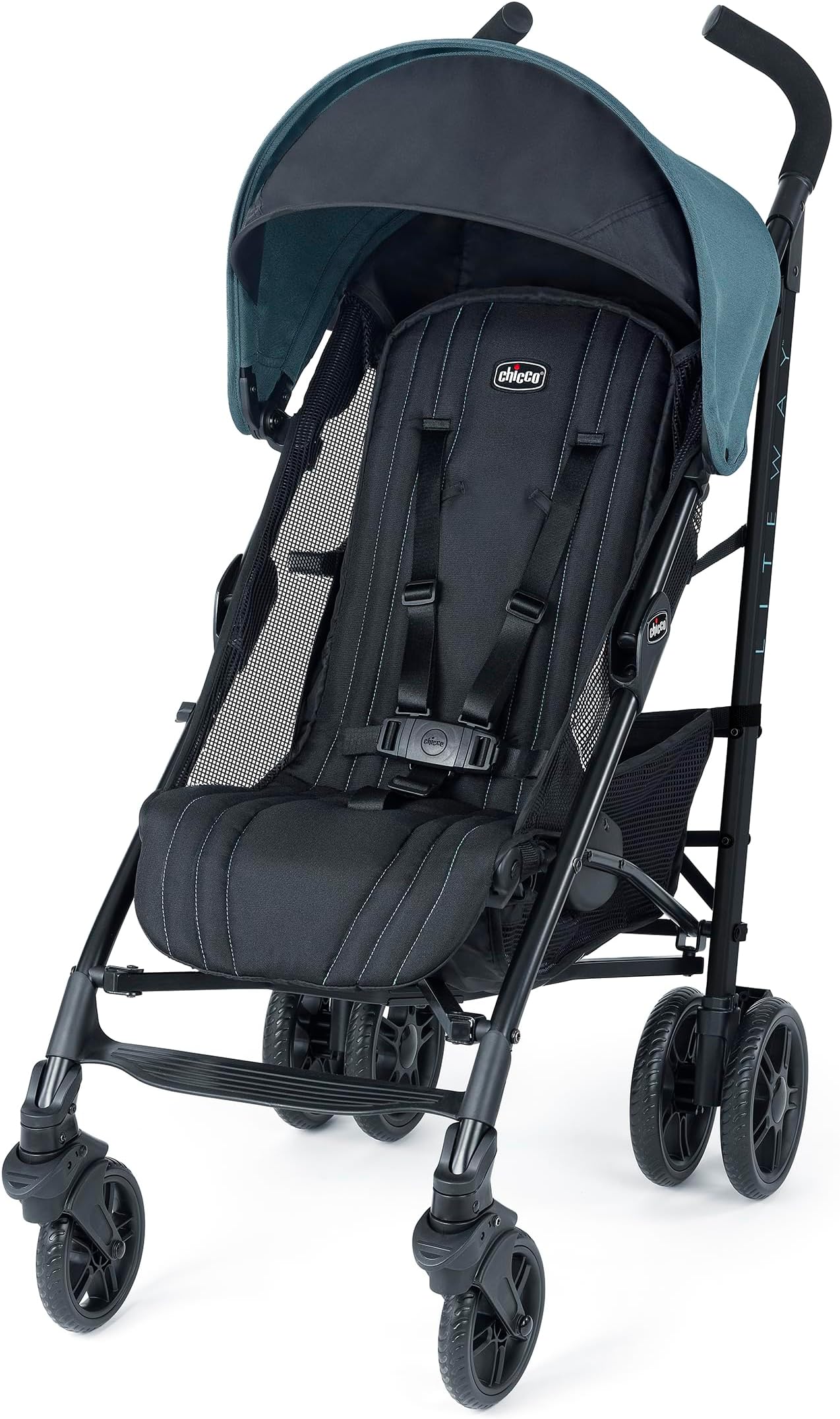 Liteway Stroller, Compact Fold Baby Stroller with Canopy, Lightweight Aluminum Frame Umbrella Stroller, for Use with Babies and Toddlers up to 40 lbs, Arctic/Blue