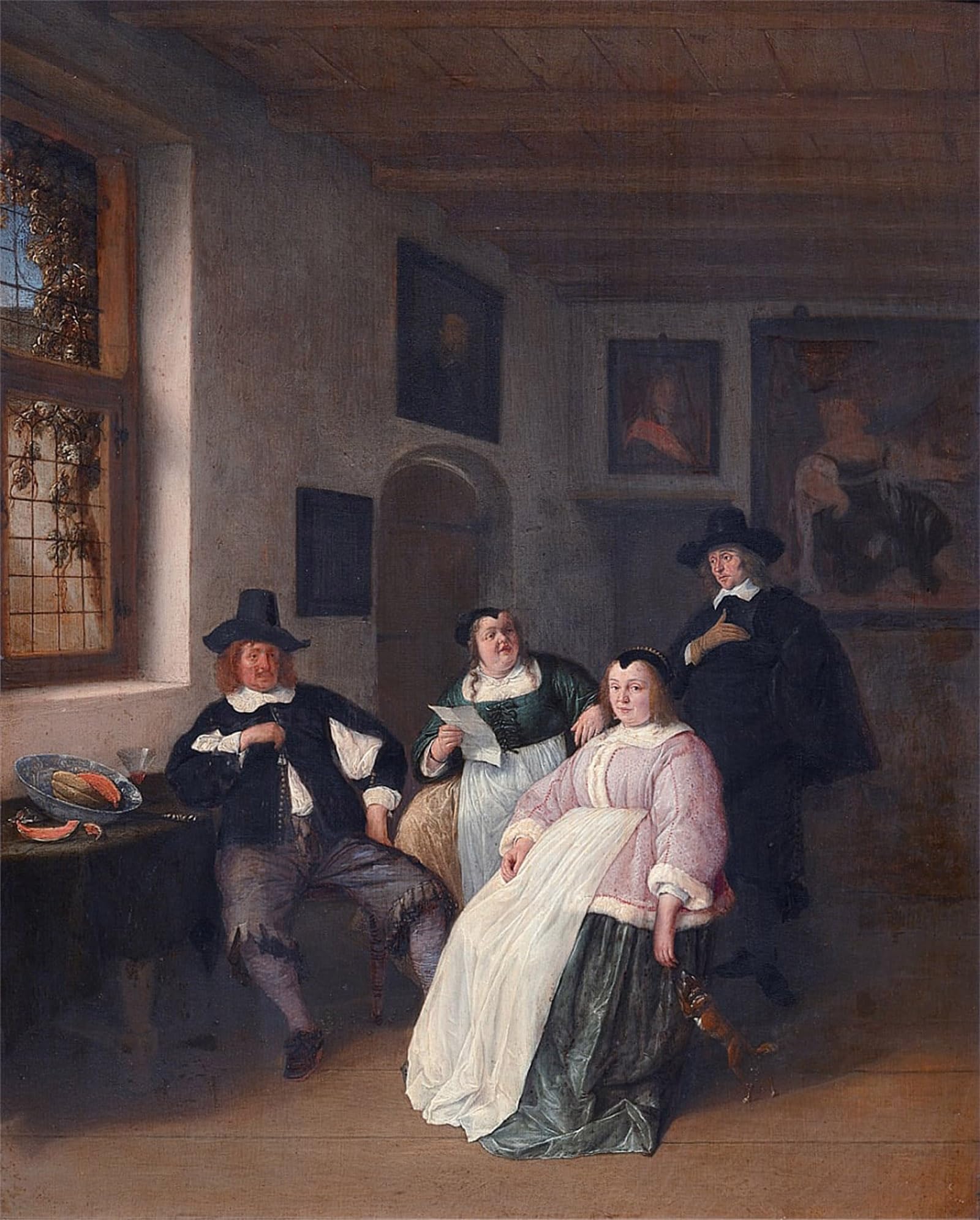 SERENDIPITP Vintage Wall Art Canvas Nordic Poster Canvas Print Picture the De Goyer Family and the Painter by Adriaen Jansz Van Ostade Wall Art Poster for Home Decor 60x90cm