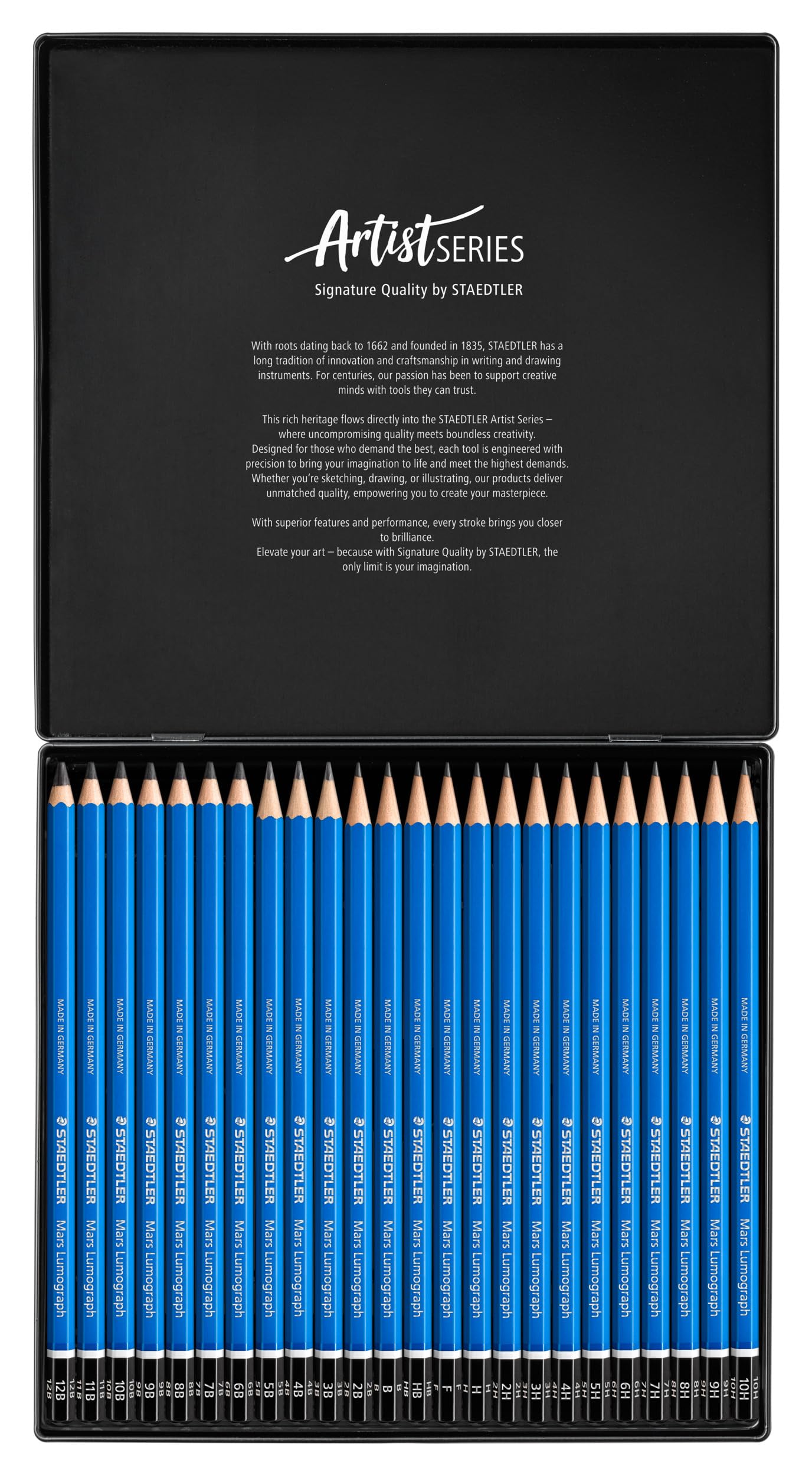 STAEDTLER Lumograph Lot de 24 crayons à papier Noir