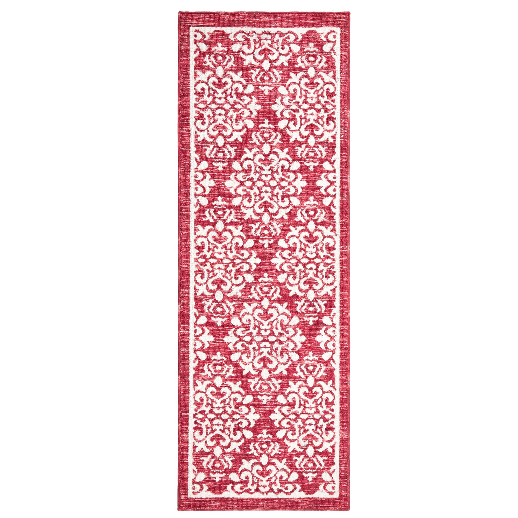 TOWN & COUNTRY EVERYDAY Walker Damask Medallion Everwash™ Washable Multi-Use Decorative Rug, Tufted Kitchen Runner Rug, Low-Profile Door Mat, Bath Rug