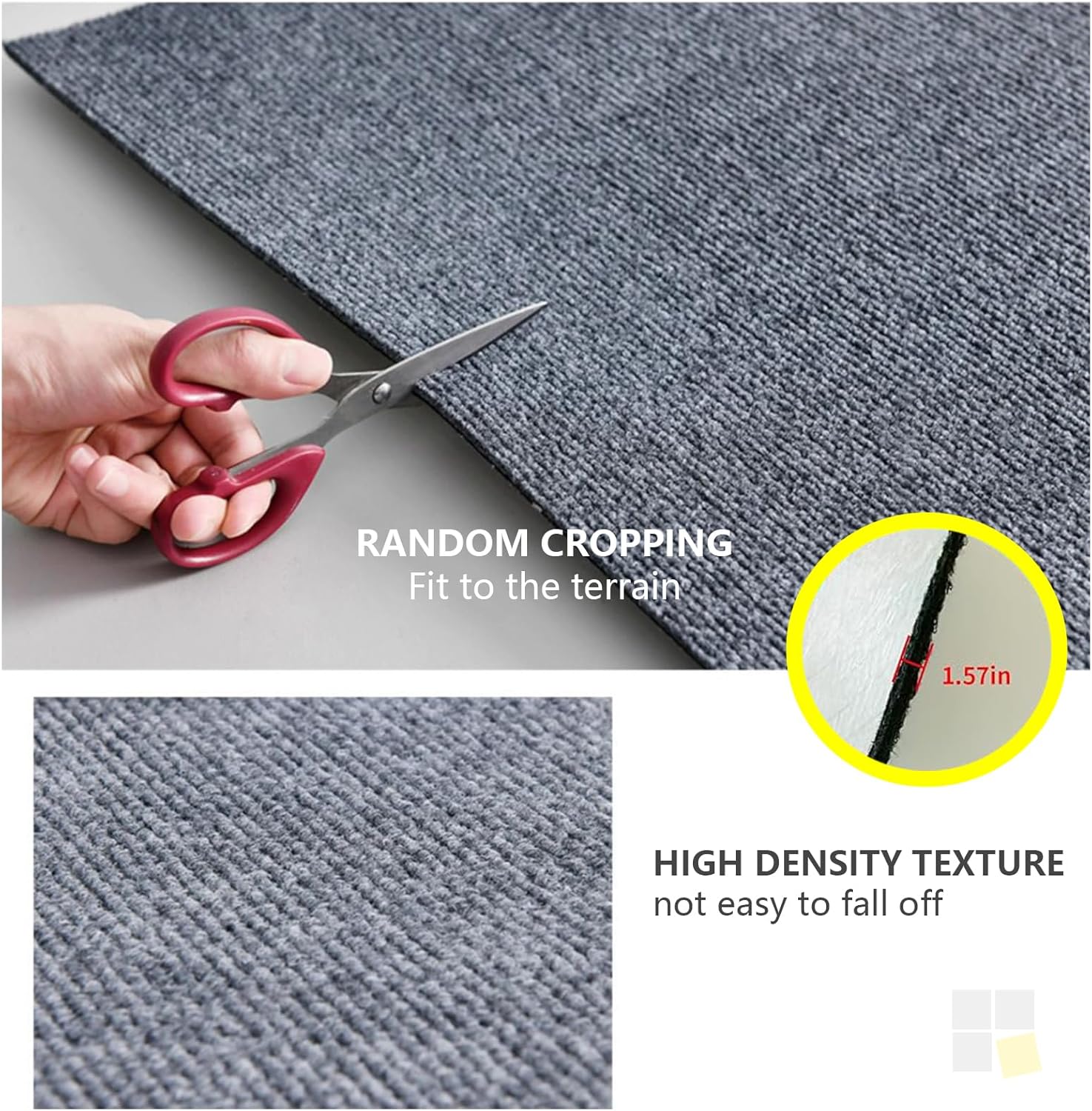 12" x 12" Self-Adhesive Carpet Tiles, Economical Temporary Flooring for Rental Apartments, Garage, Basement & Workshop - Easy Peel & Stick Installation, Basic Floor Protection & Cover (35, Brown)