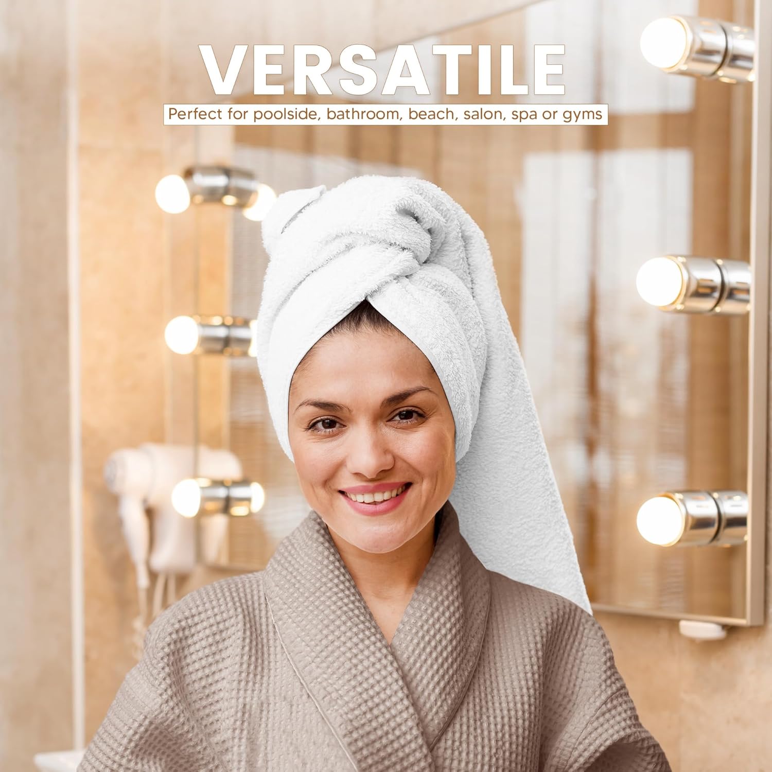 Towel and Linen Mart 100% Cotton 6 Pack Bath Towel Set, Quick Dry, Super Absorbent, Light Weight, Soft, (27 x 54 Pack of 6) (27 x 54 6 Pack, Plum, Pink, Beige, Grey, White, Peach) - Image 3