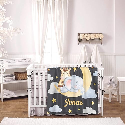 Miniatura 4 de Manta personalizada con nombre, manta personalizada de elefante, regalos conmemorativos para envolver niños pequeños, cumpleaños familiar, 30 x 40