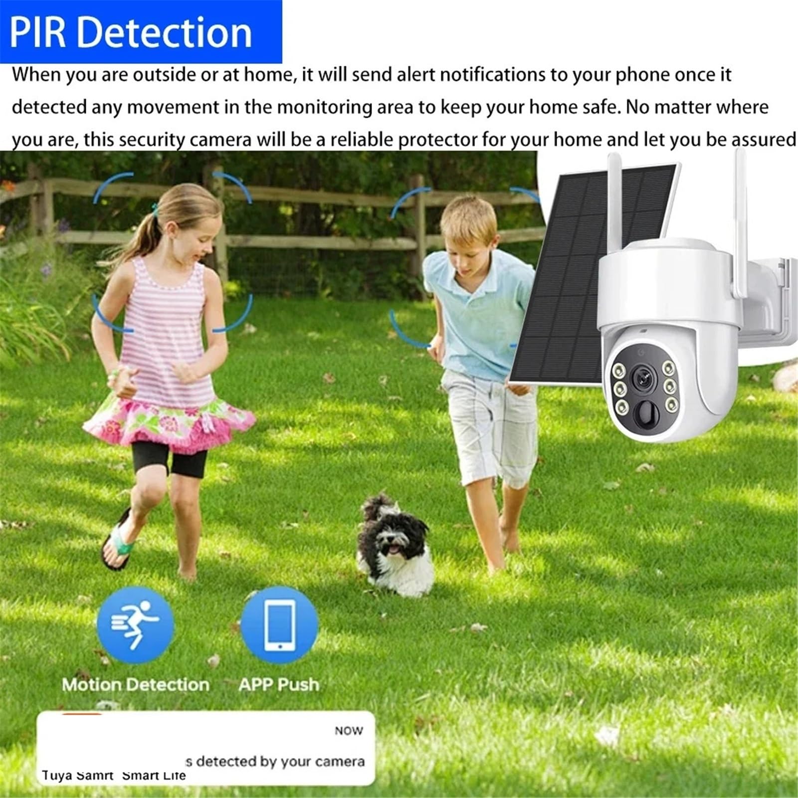 Kamera Wi-Fi HD Solar PIR Detekcja człowieka Kolor Noktowizor Wodoodporna kamera wideo IP Kamera 5MP Bateria Monitor CCTV Wszechstronny montaż(5MP Solar No Card)
