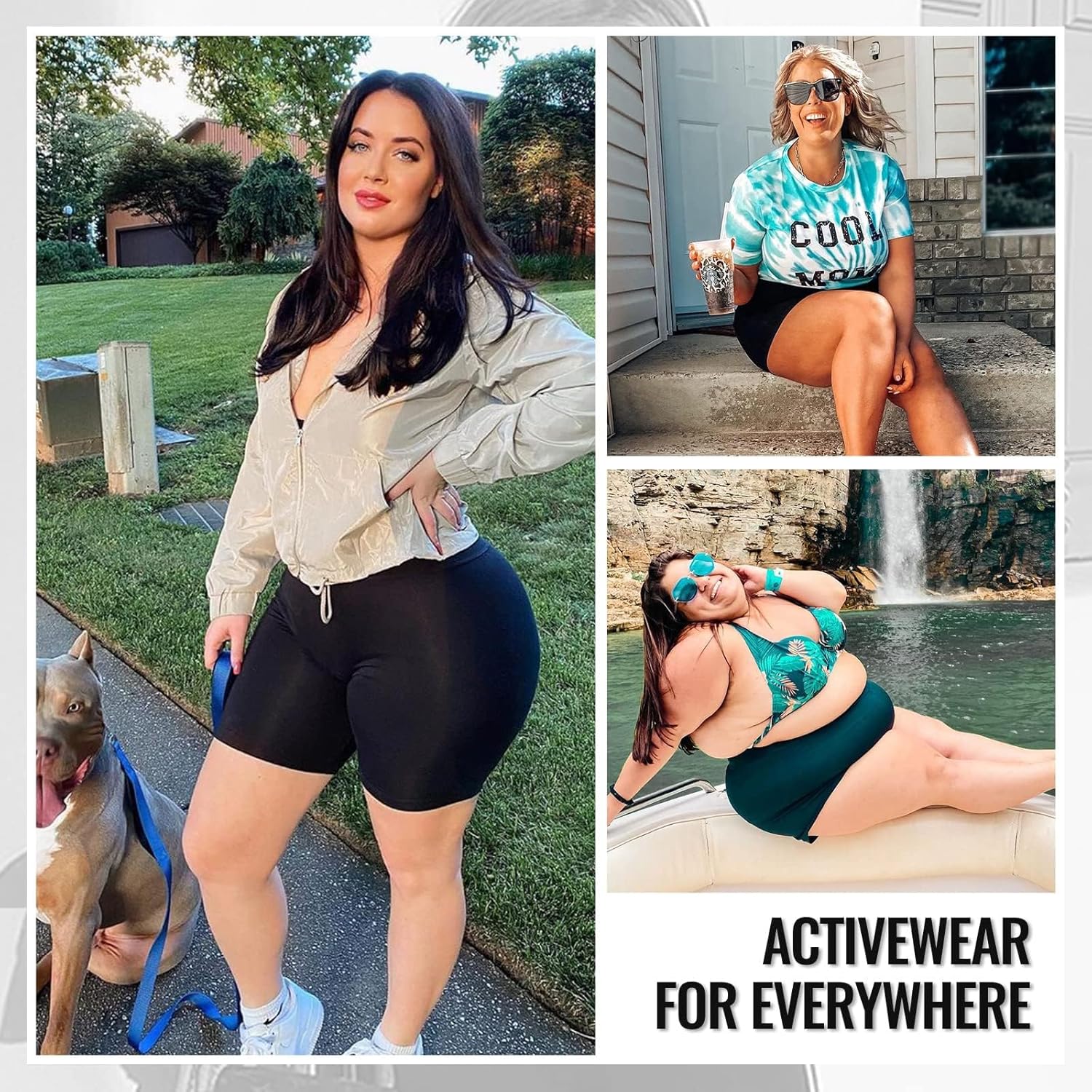 TNNZEET 2 Pack Plus Size Biker Shorts for Women - 8" Black High Waisted Tummy Control Spandex Workout Shorts (XL-4XL) - Image 2