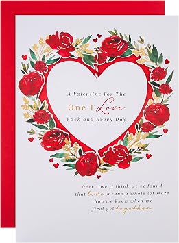 Hallmark One I Love Valentines Day Card, Classic Roses, Heartfelt Verse