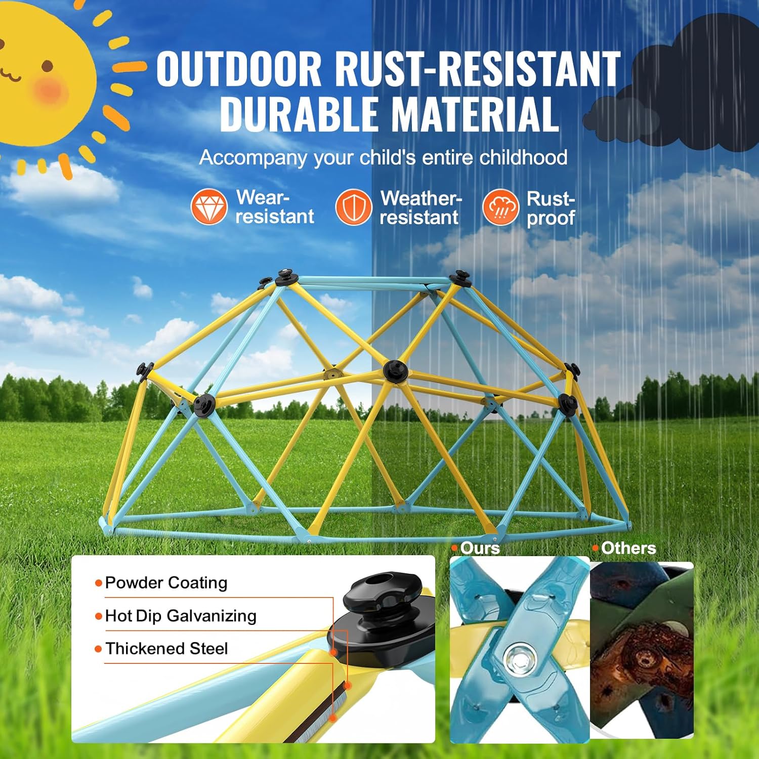 Happybuy Dome Climber Hammock,Climbing Dome Hammock Suitable for 10ft Dome Climbing, Load-Bearing 350 Pounds, Pentagon Jungle Gym Hammock for Outdoor,Accessory for Climbing Dome, (Hammock Only)