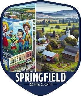 Springfield Oregon Vintage Shield Badge Souvenir - 6-Inch Vinyl Magnet