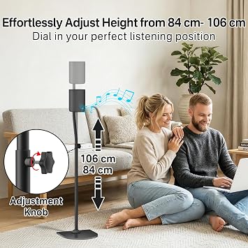 Universal Floor Speaker Stands With Wall Mount Bracket Up to 5 Lbs, 1 Pair