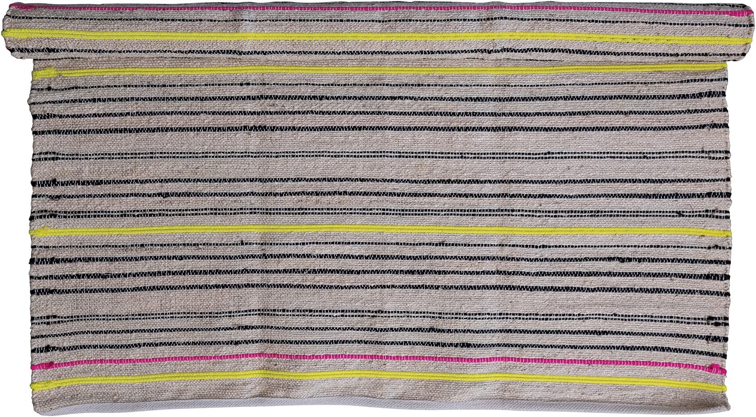Creative Co-Op Jute and Cotton Striped Rug, Multicolor