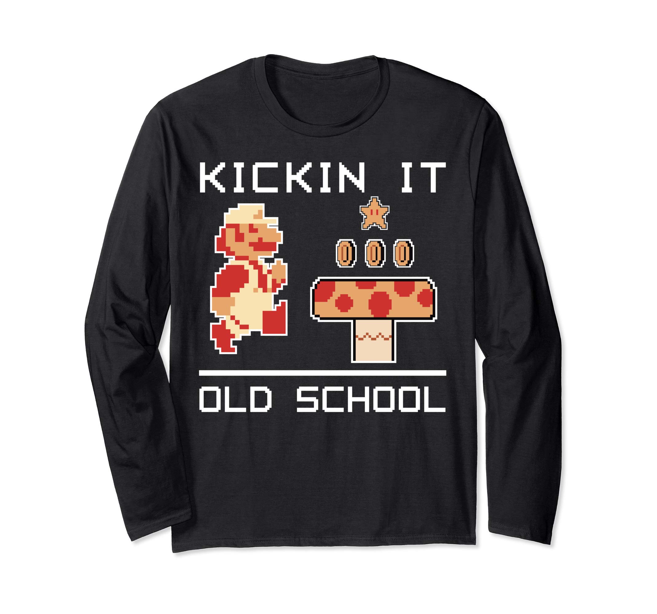 SUPER MARIONintendo Super Mario NES 8-Bit Old School Long Sleeve Tee