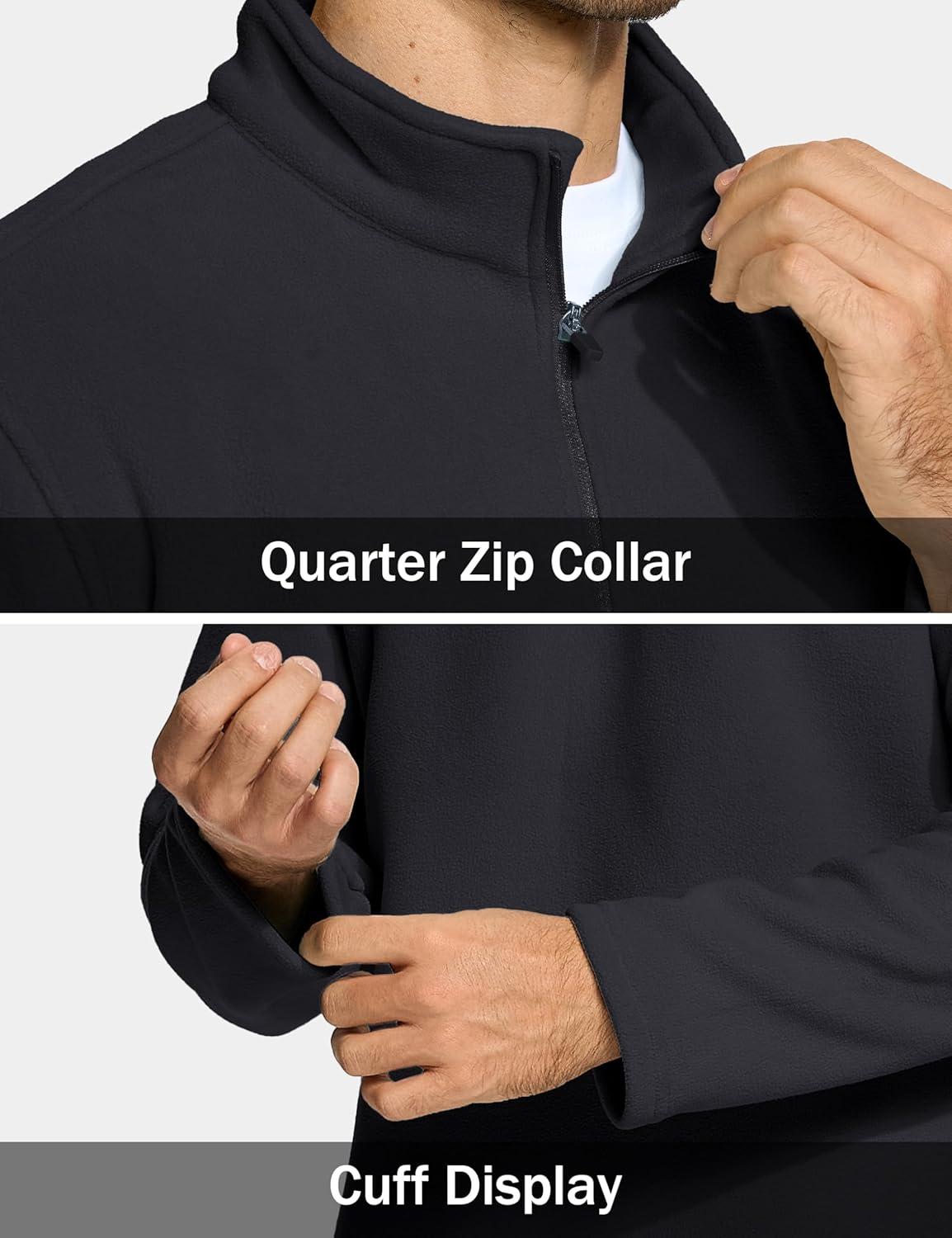 MAGCOMSEN Men's Quarter Zip Pullover Polar Fleece Sweatshirt Casual Long Sleeve Shirts for Men Winter Fall Thermal - Image 5